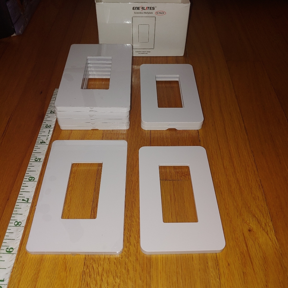 $5 Bundle of 10 Enerlites white Screwless Wallplates